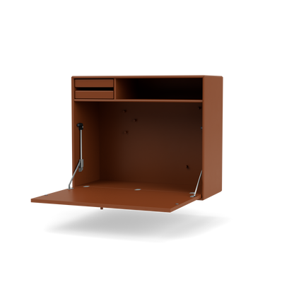 Secrétaire Modulable Studio par Peter J. Lassen, laque 146 Hazelnut, suspendu au mur, packshot Montana