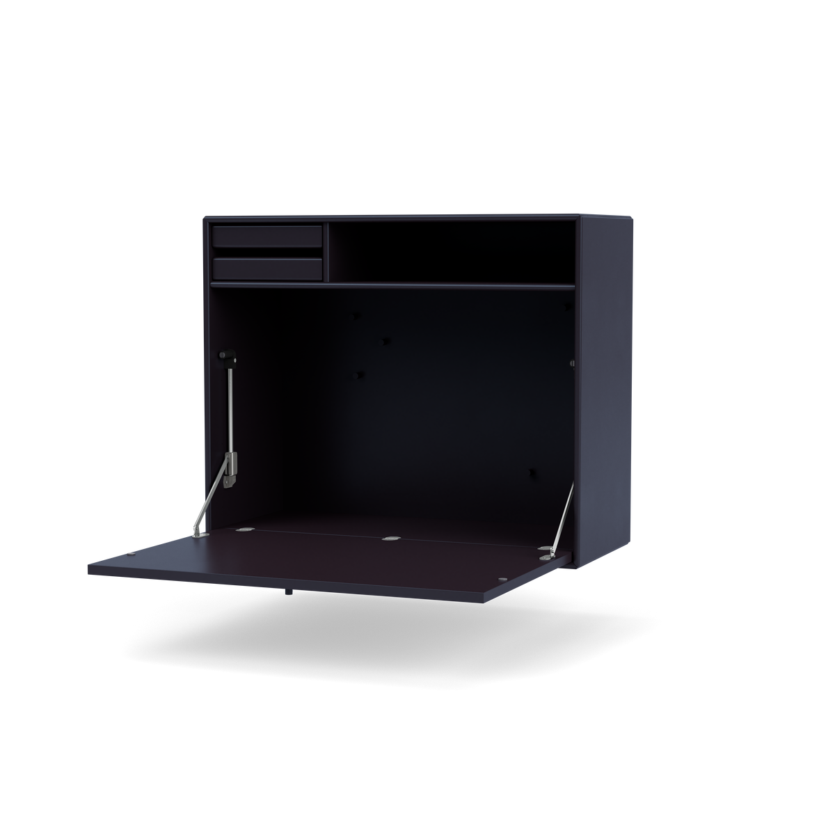 Secrétaire Modulable Studio par Peter J. Lassen, laque 147 Shadow, suspendu au mur, packshot Montana