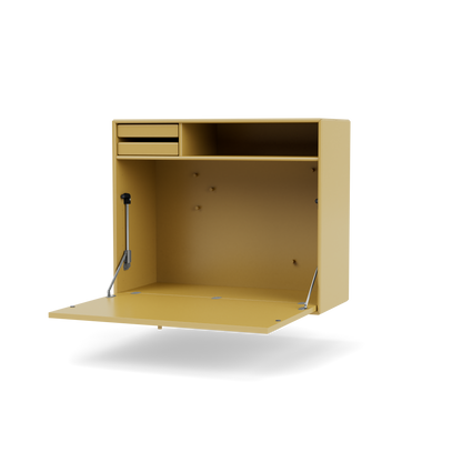 Secrétaire Modulable Studio par Peter J. Lassen, laque 157 Cumin, suspendu au mur, packshot Montana