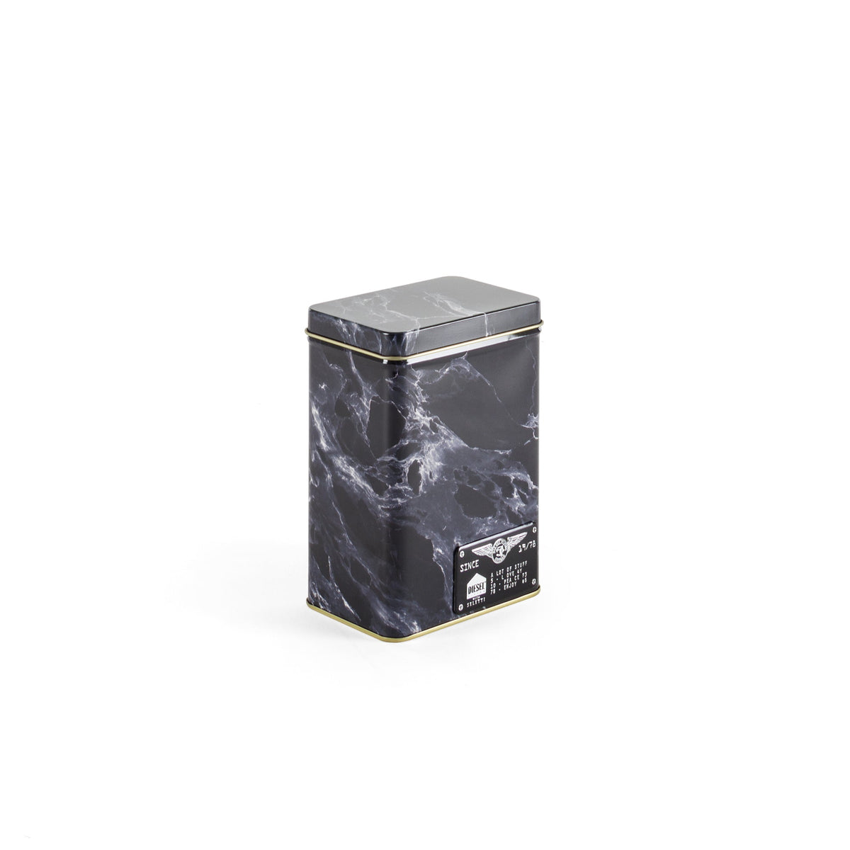Boîte Alumarble Small de Diesel Living - Seletti-boîte vue de face, étiquette Diesel-Seletti
