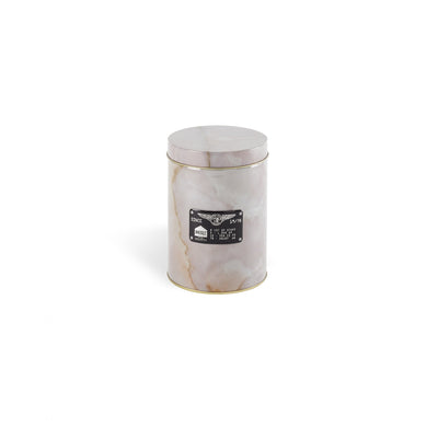 Boîte Alumarble Round de Diesel Living - Seletti-boîte métallique imprimée marbre clair, couvercle en place-Seletti
