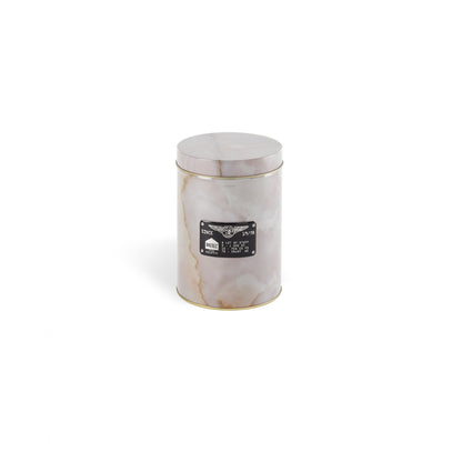 Boîte Alumarble Round de Diesel Living - Seletti-boîte métallique imprimée marbre clair, couvercle en place-Seletti