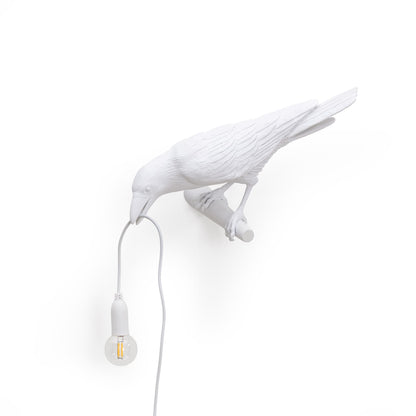 Applique Bird Lamp Looking Left blanche de Marcantonio - Seletti-vue 1-The Woods Gallery