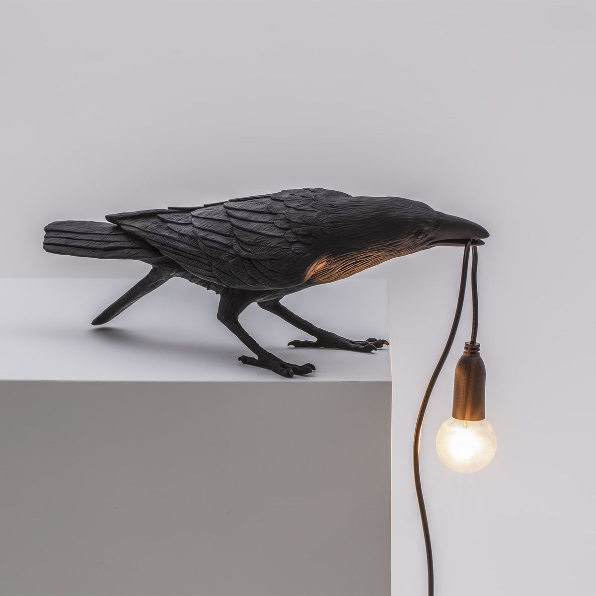 Lampe Bird Lamp Playing noire intérieur de Marcantonio - Seletti-vue 4-The Woods Gallery
