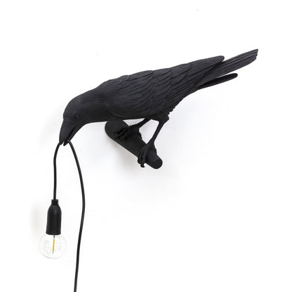 Applique Bird Lamp Looking Left noire de Marcantonio - Seletti-vue 1-The Woods Gallery