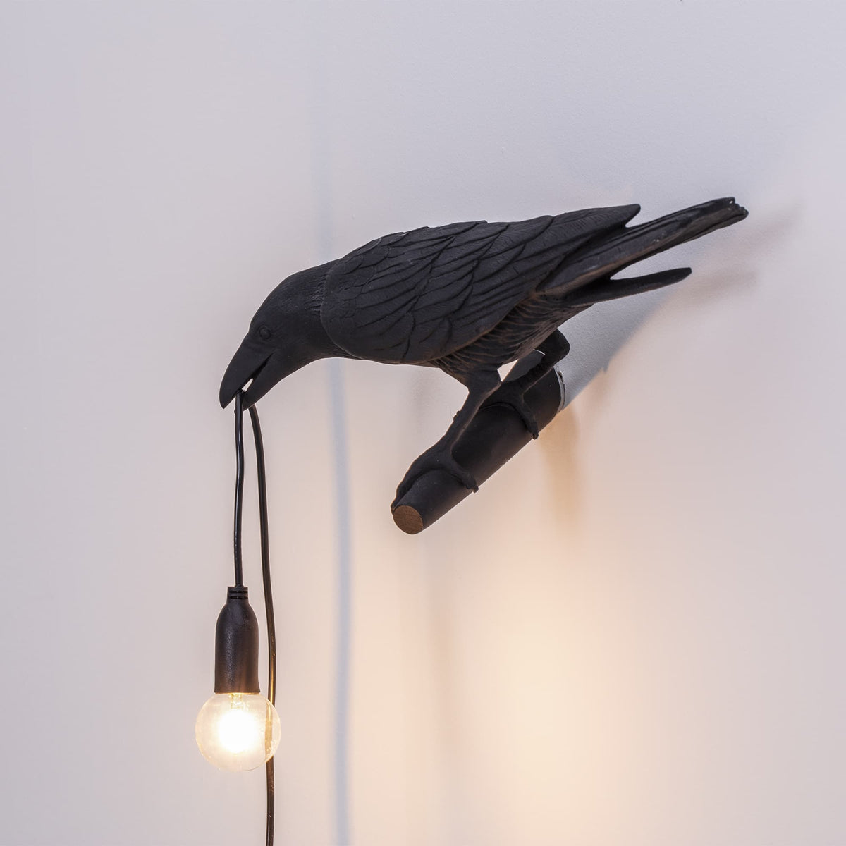 Applique Bird Lamp Looking Left noire de Marcantonio - Seletti-vue 3-The Woods Gallery