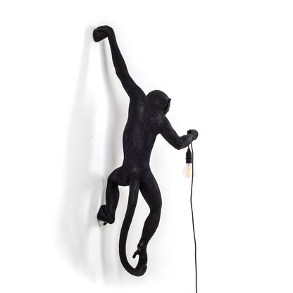 Applique Monkey Lamp Hanging Left de Marcantonio - Seletti-Noir-The Woods Gallery