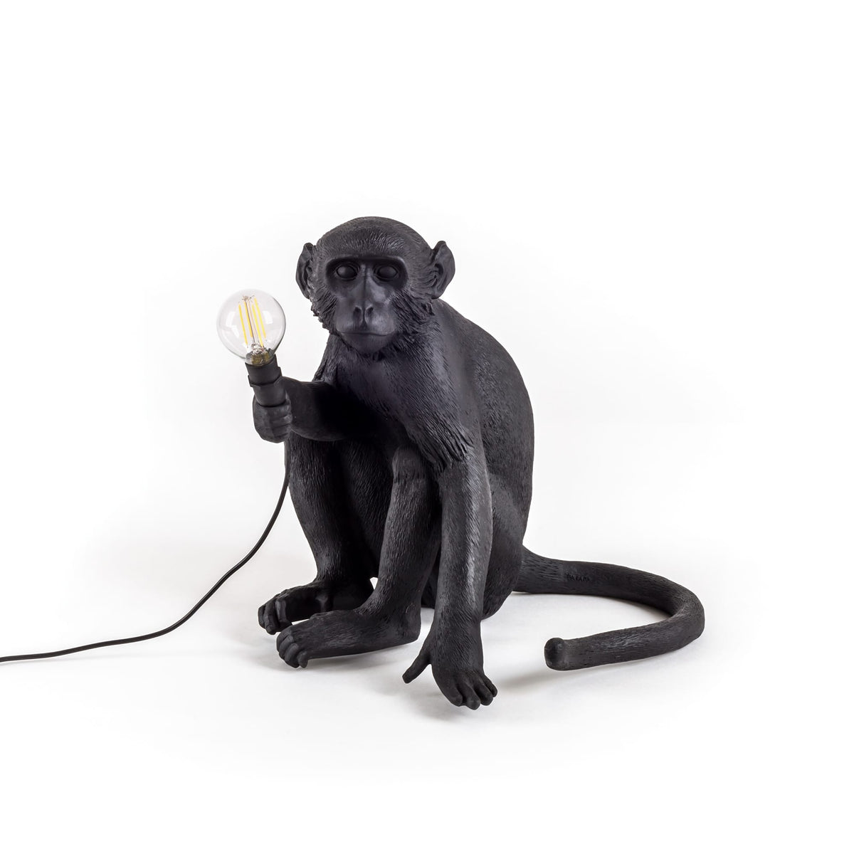 Lampe Monkey Lamp Sitting de Marcantonio - Seletti-Noir-The Woods Gallery