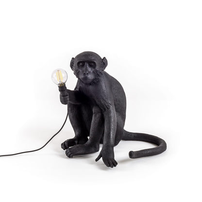 Lampe Monkey Lamp Sitting de Marcantonio - Seletti-Noir-The Woods Gallery