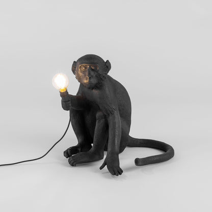 Lampe Monkey Lamp Sitting de Marcantonio - Seletti-Noir-The Woods Gallery