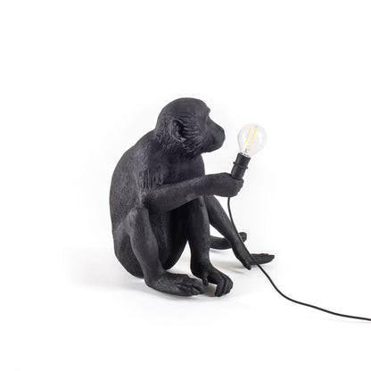 Lampe Monkey Lamp Sitting de Marcantonio - Seletti-Noir-The Woods Gallery