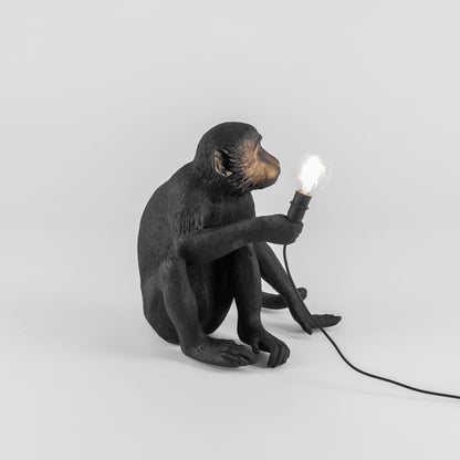 Lampe Monkey Lamp Sitting de Marcantonio - Seletti-Noir-The Woods Gallery