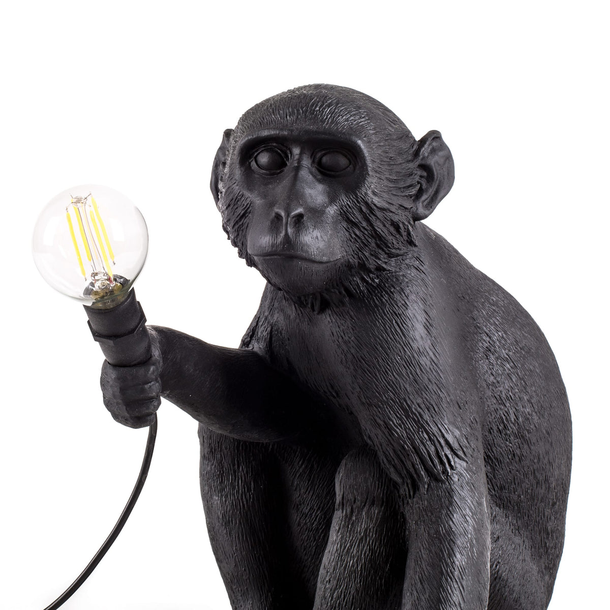 Lampe Monkey Lamp Sitting de Marcantonio - Seletti-Noir-The Woods Gallery