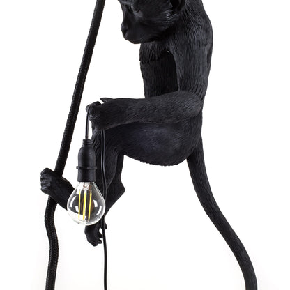 Suspension Monkey Lamp With Rope de Marcantonio - Seletti-Noir-The Woods Gallery