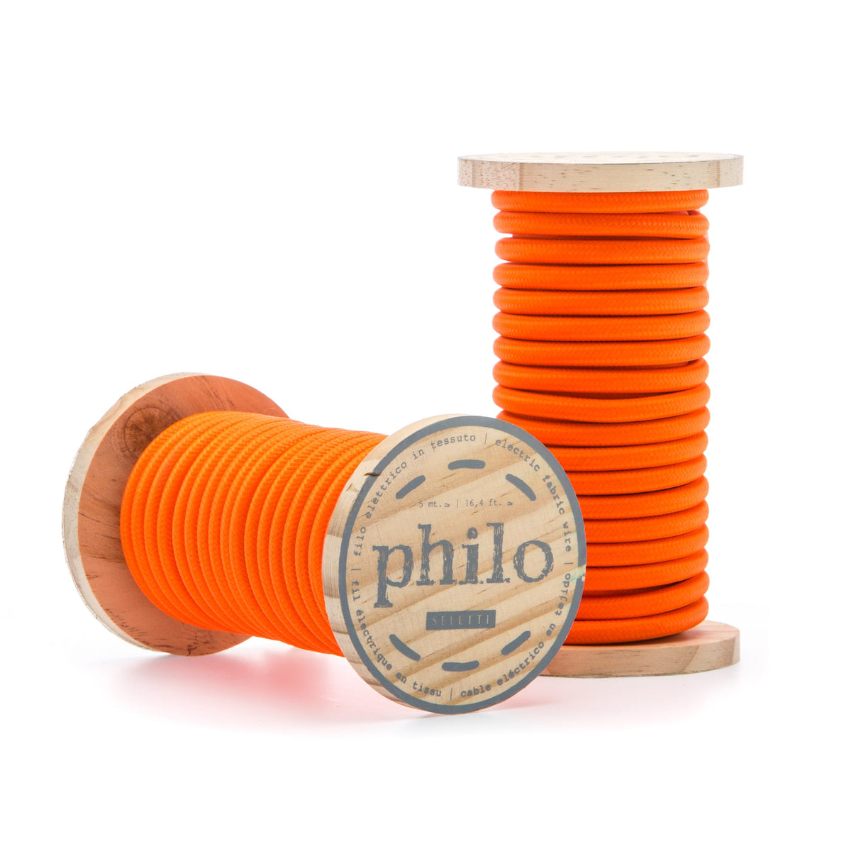 Câble textile Philo Orange de Selab - Seletti-vue 1-The Woods Gallery