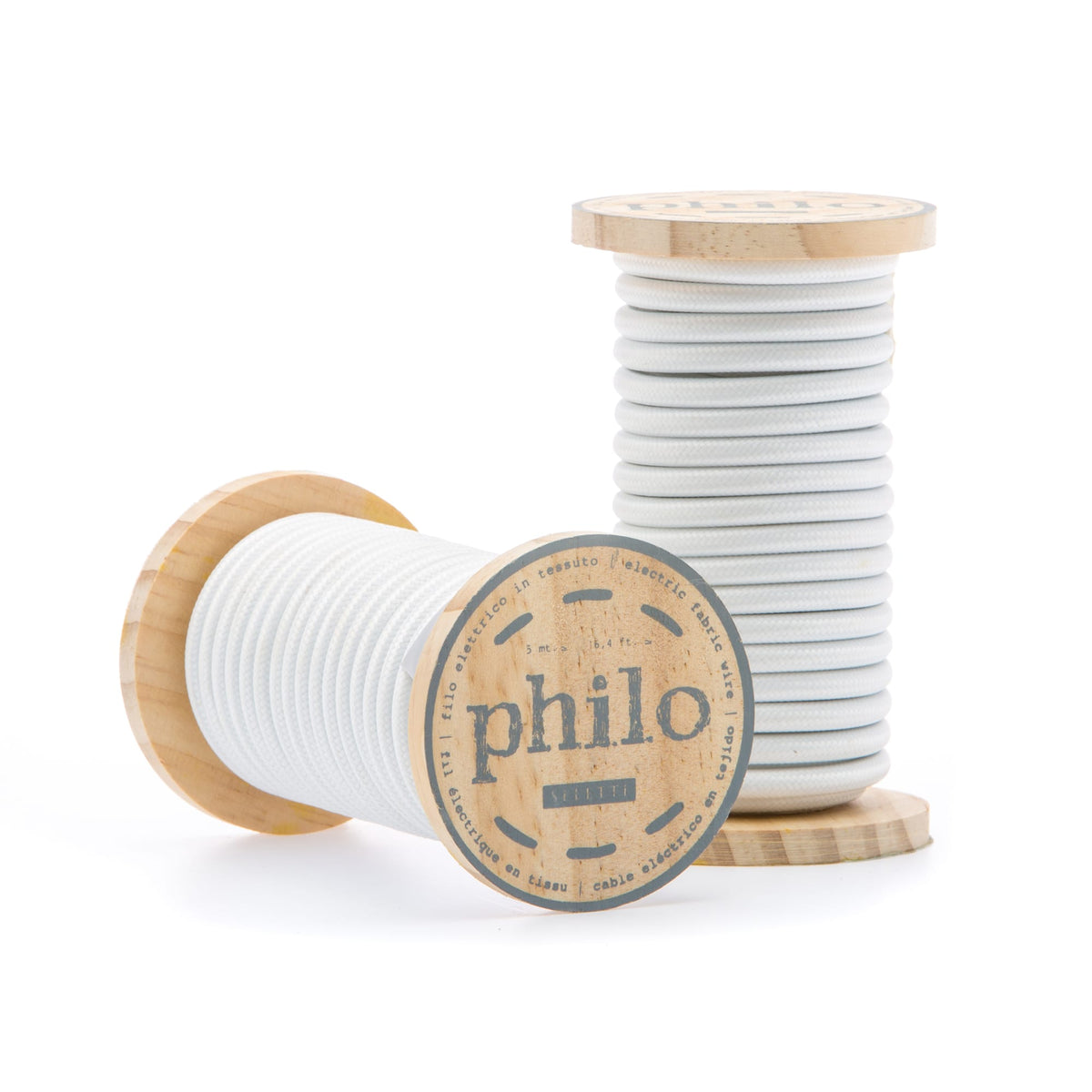 Câble textile Philo Blanc de Selab - Seletti-vue 1-The Woods Gallery