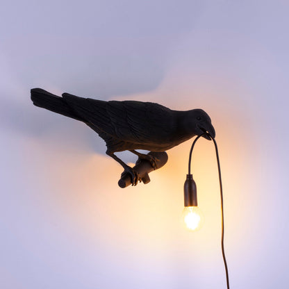 Applique Bird Lamp Looking Right noire de Marcantonio - Seletti-vue 3-The Woods Gallery
