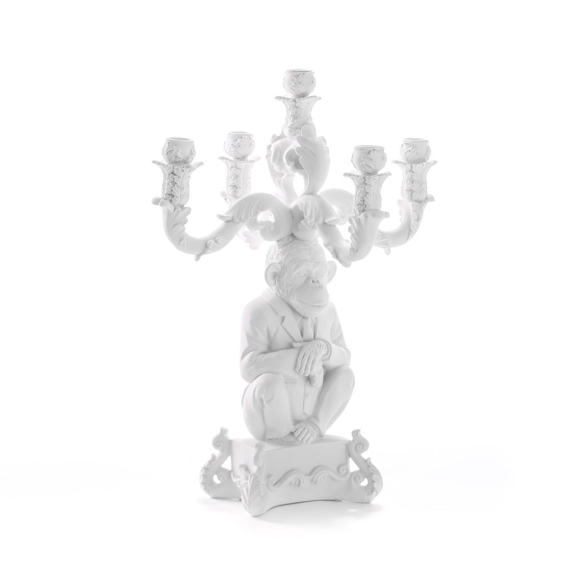 Bougeoir Burlesque chimpanzé blanc de Selab - Seletti-vue 1-The Woods Gallery