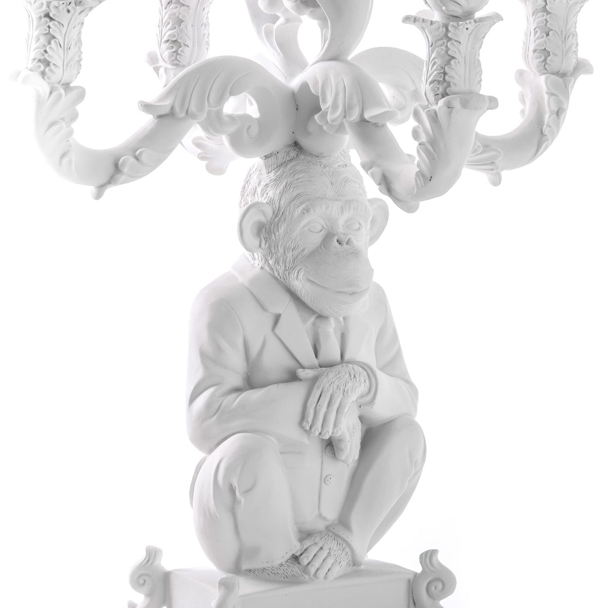 Bougeoir Burlesque chimpanzé blanc de Selab - Seletti-vue 3-The Woods Gallery