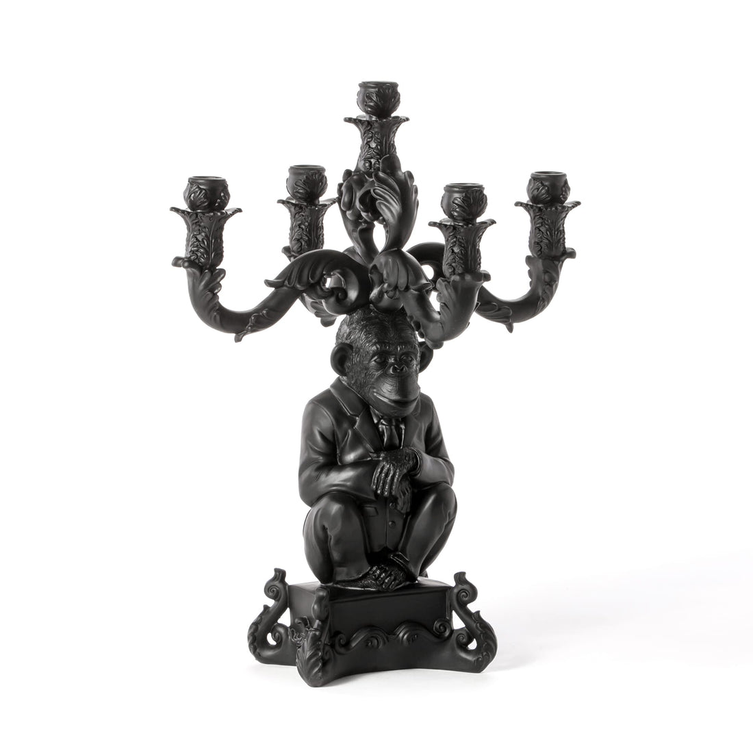 Bougeoir Burlesque chimpanzé noir de Selab - Seletti-vue 1-The Woods Gallery