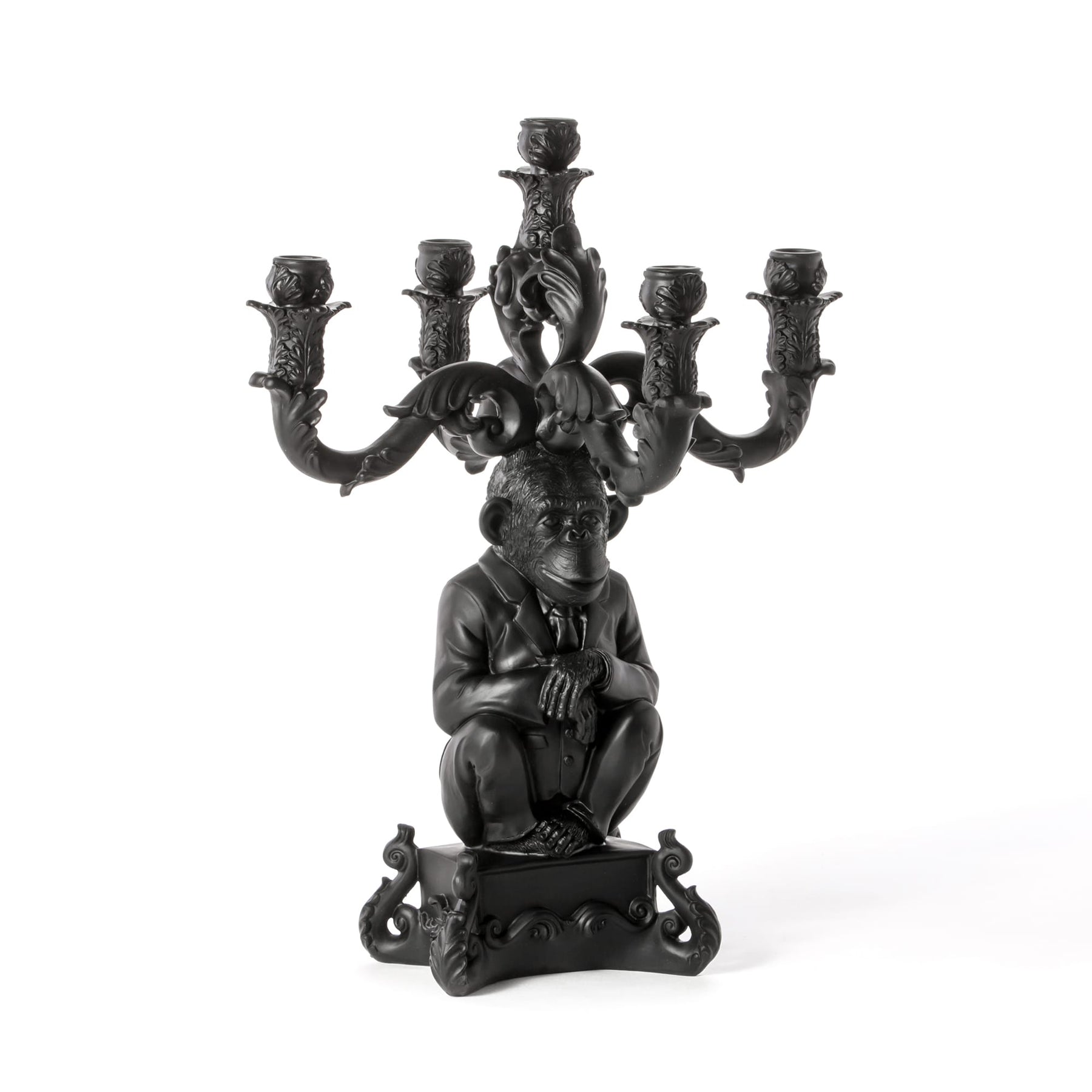 Bougeoir Burlesque chimpanzé noir de Selab - Seletti-vue 1-The Woods Gallery