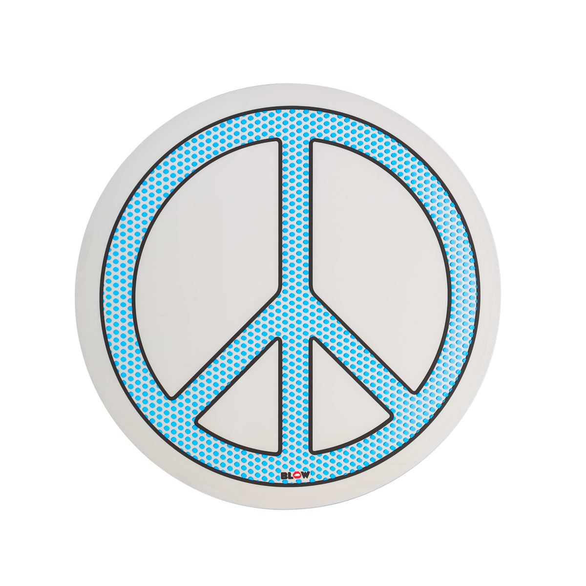Miroir rond Blow Peace de Studio Job - Seletti-miroir rond, signe de paix bleu à pois imprimé au centre-Seletti