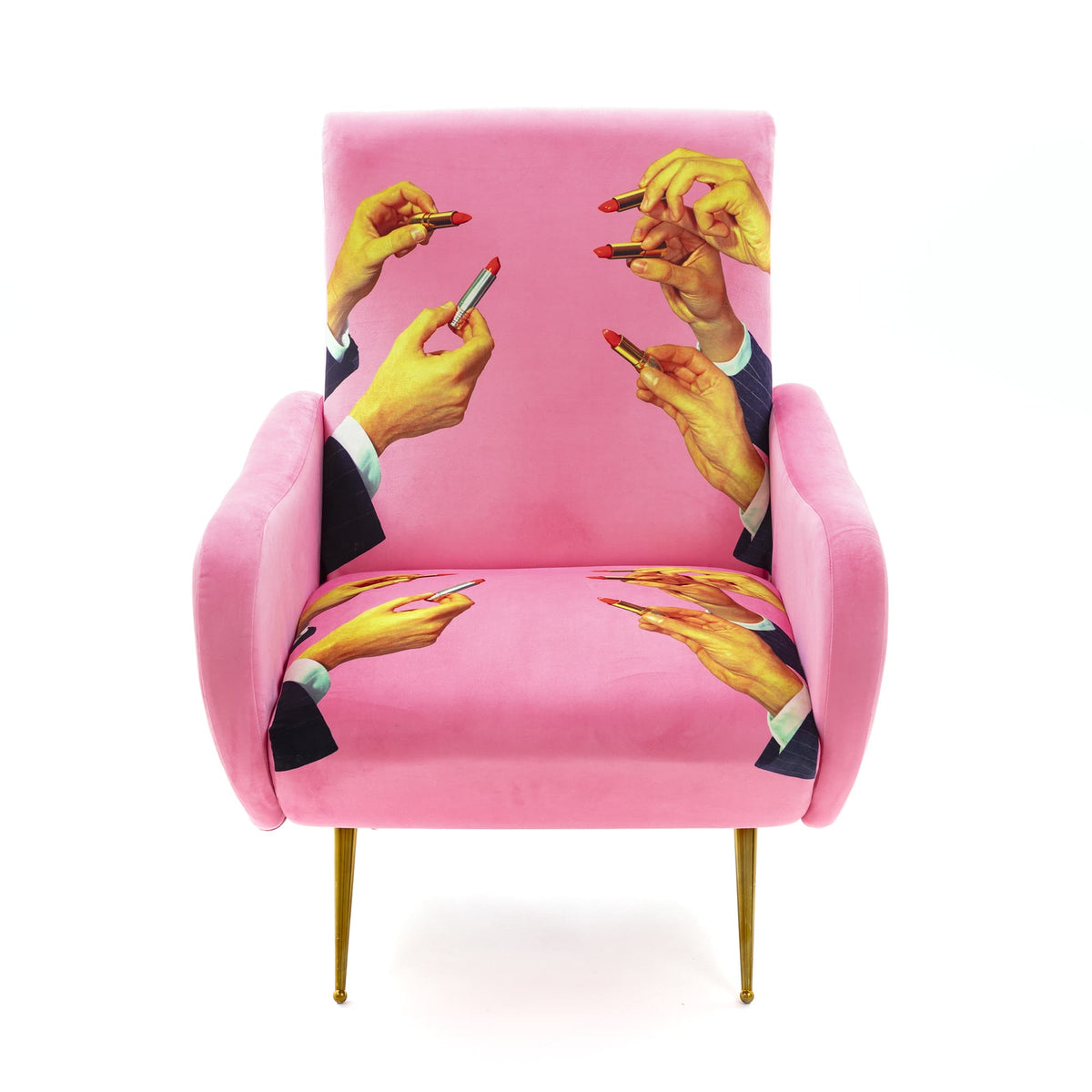 Fauteuil Lipsticks Pink de ToiletPaper - Seletti-vue 1-The Woods Gallery