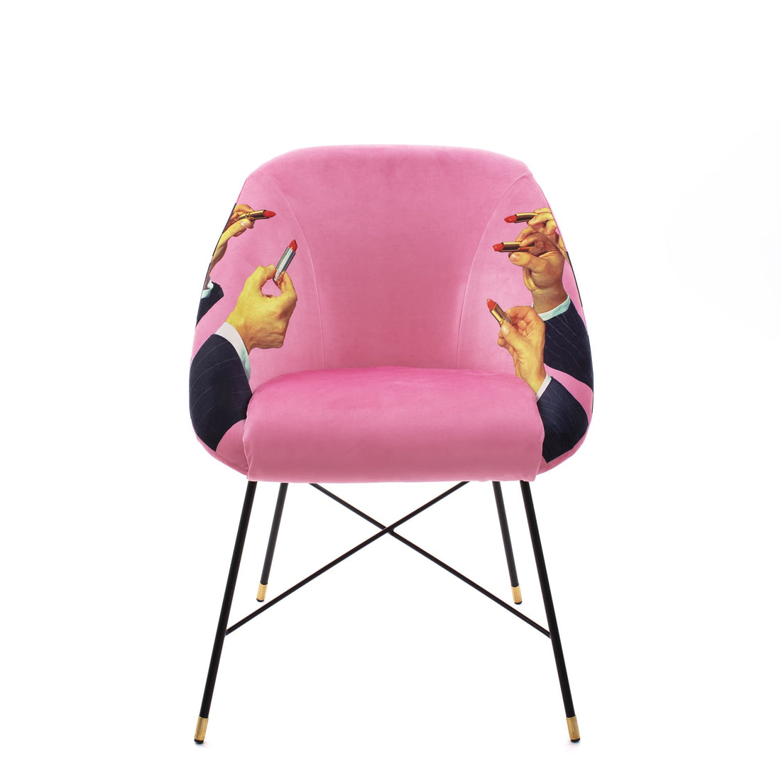 Chaise rembourrée Lipsticks Pink de ToiletPaper - Seletti-vue 1-The Woods Gallery
