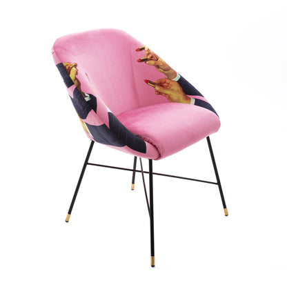 Chaise rembourrée Lipsticks Pink de ToiletPaper - Seletti-vue 2-The Woods Gallery