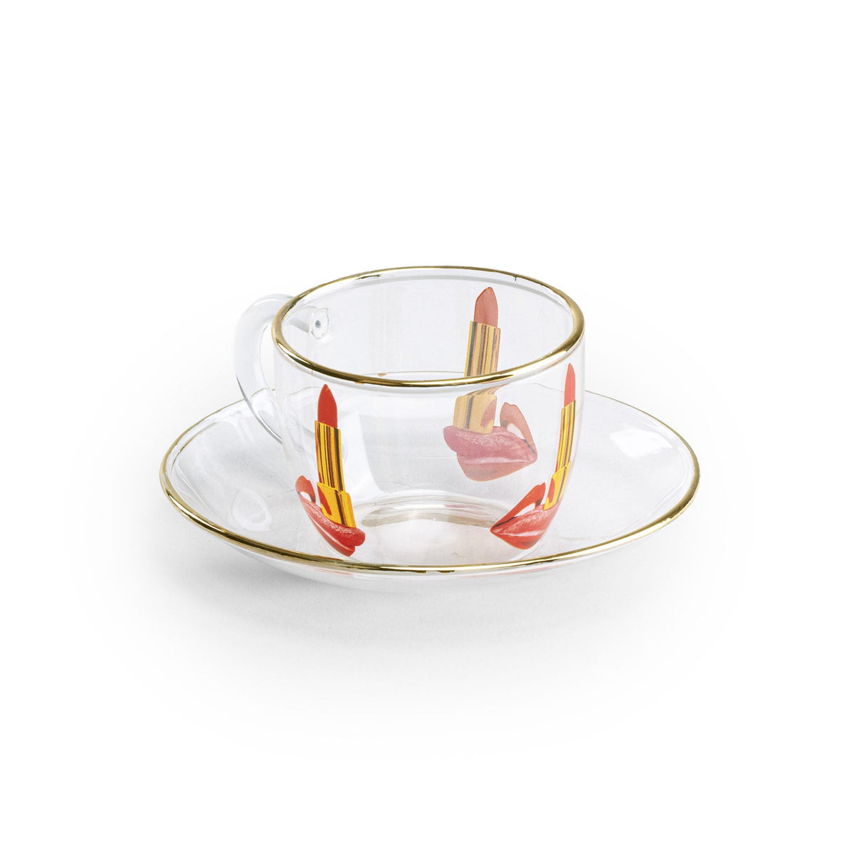 Tasse à café et soucoupe Tongue de ToiletPaper - Seletti-vue 3-The Woods Gallery