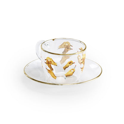 Tasse à café et soucoupe Lipsticks de ToiletPaper - Seletti-vue 3-The Woods Gallery