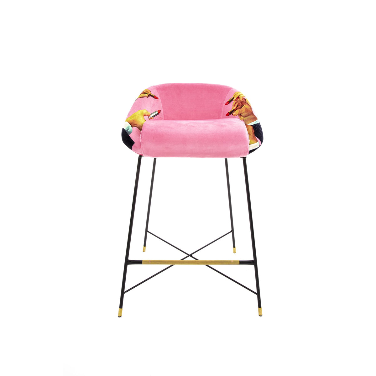 Tabouret haut Pink Lipsticks de ToiletPaper - Seletti-vue 1-The Woods Gallery