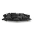 Canapé Comfy Sofa Charcoal Grey de Marcantonio - Seletti-canapé de coussins gris anthracite sur pieds métal, vue de face-Seletti