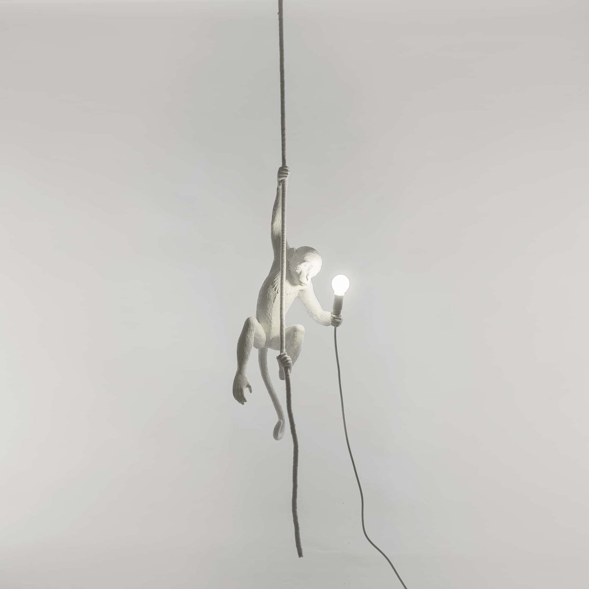 Suspension Monkey Lamp With Rope de Marcantonio - Seletti-Blanc-The Woods Gallery