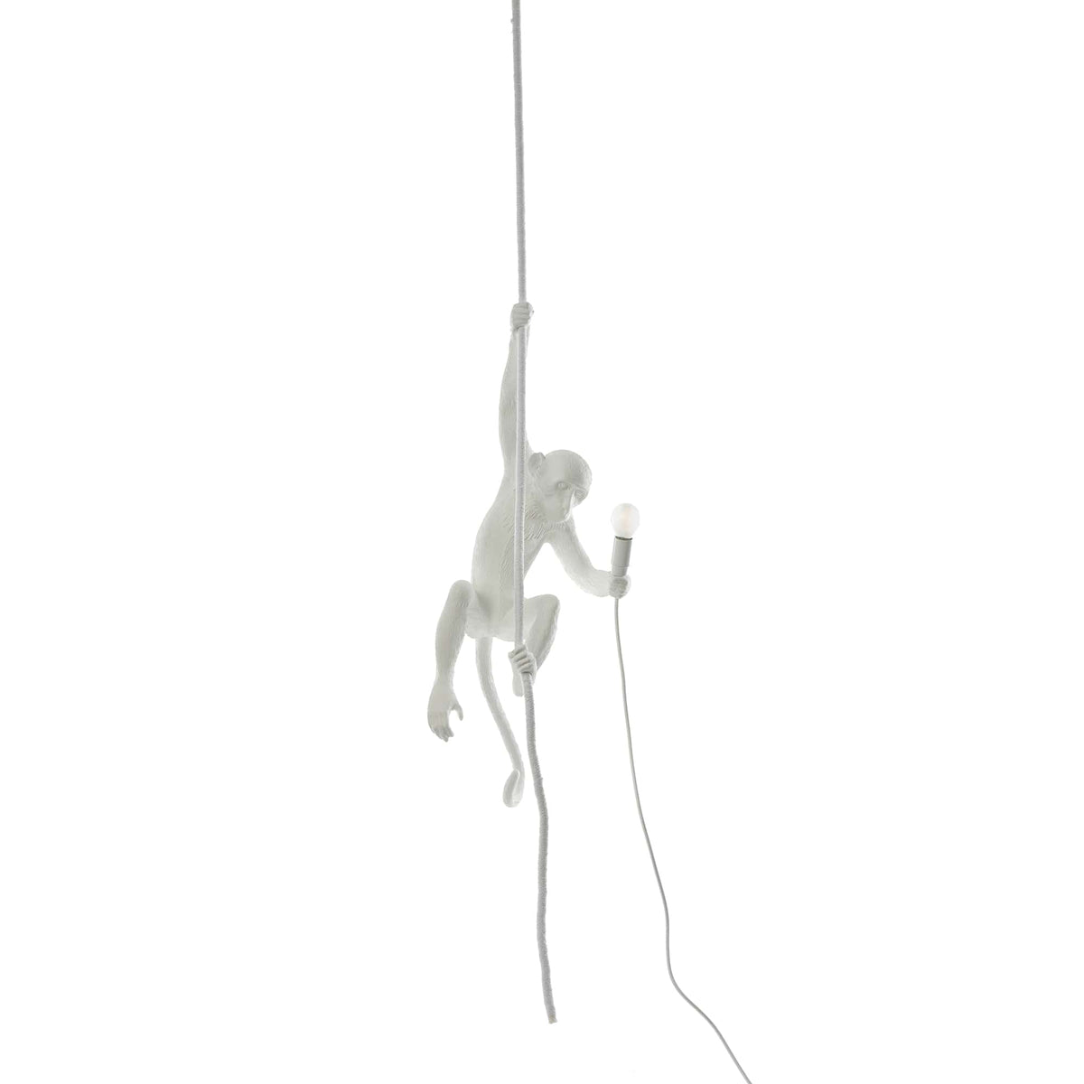 Suspension Monkey Lamp With Rope de Marcantonio - Seletti-Blanc-The Woods Gallery