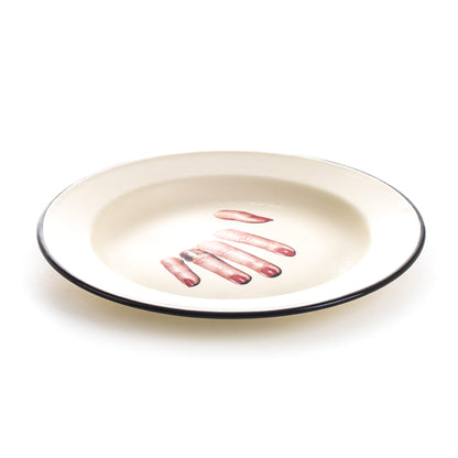 Assiette émaillée Finger Hand de ToiletPaper - Seletti-vue 2-The Woods Gallery