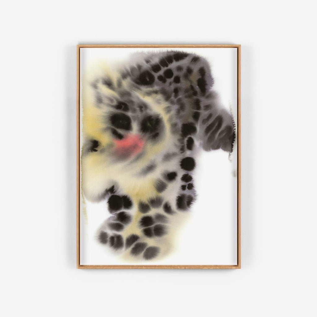 Snow Leopard de Rop van Mierlo - The Wrong Shop-Encadrement bois-The Woods Gallery