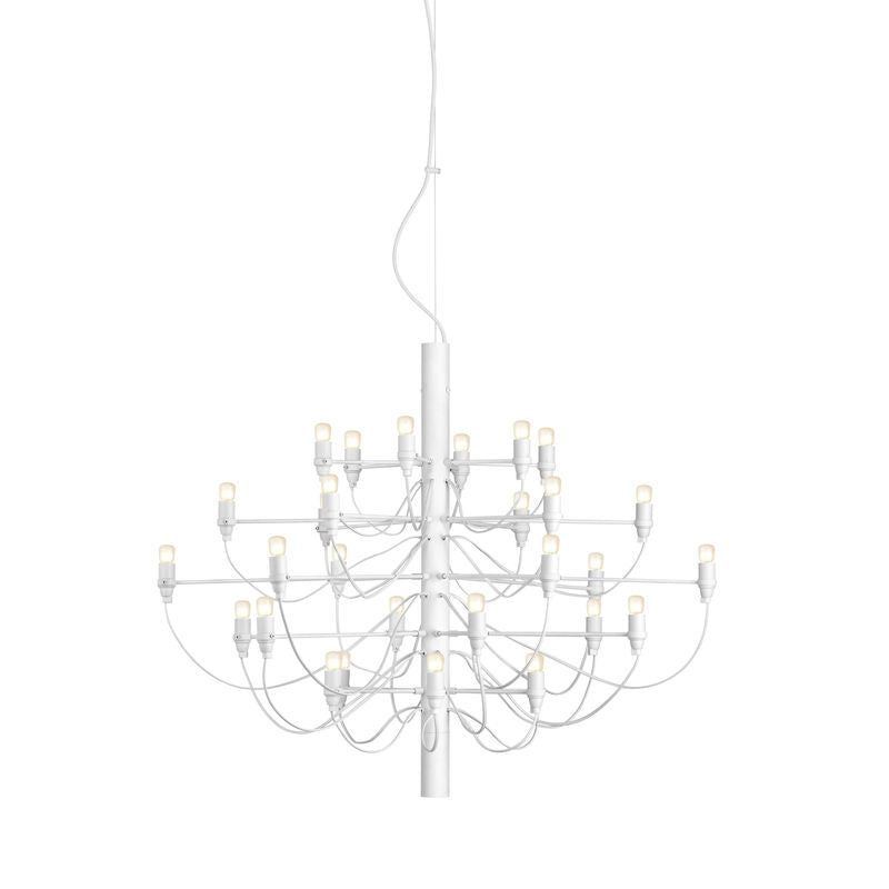 Suspension 2097 métal 30 ampoules - Flos-Chromé-Ampoules dépolies-The Woods Gallery