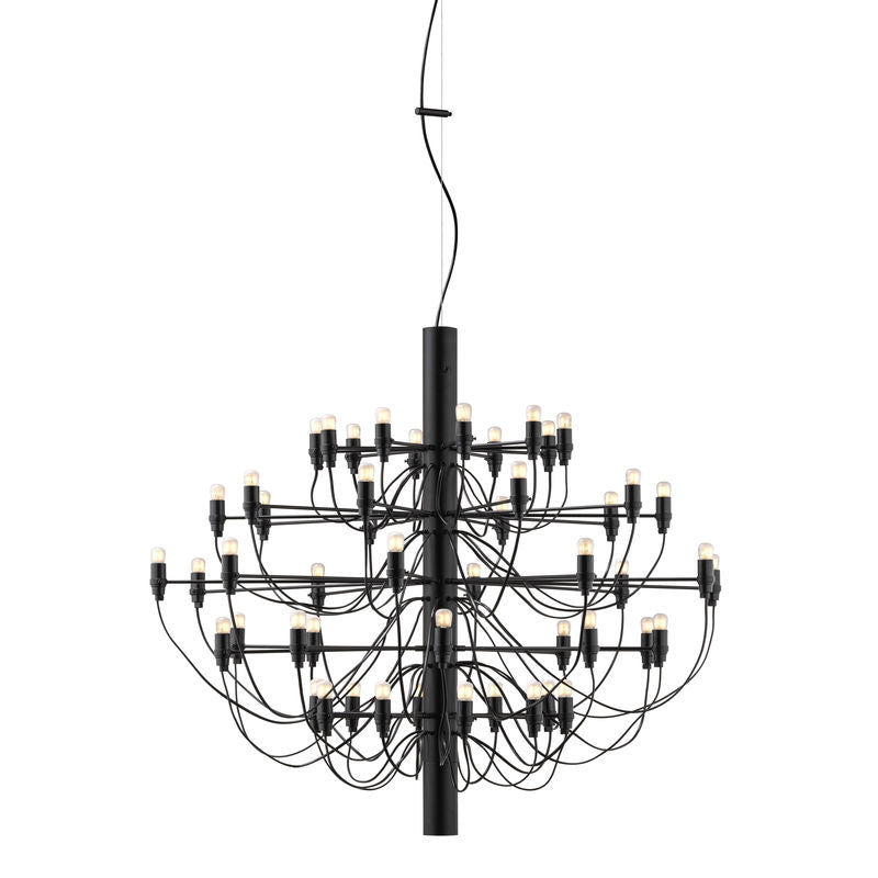 Suspension 2097 métal 50 ampoules - Flos-Chromé-Ampoules dépolies-The Woods Gallery