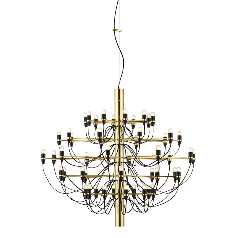 Suspension 2097 métal 50 ampoules - Flos-Chromé-Ampoules dépolies-The Woods Gallery