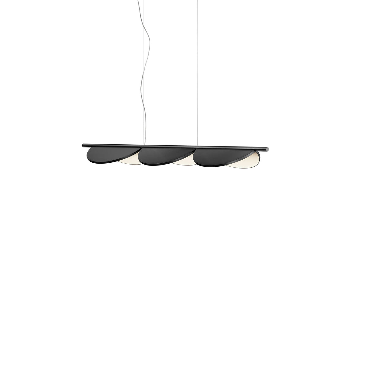 Suspension Almendra Linear de Patricia Urquiola - Flos-S3, L 128,6 × l 32,4 cm-Anthracite-The Woods Gallery