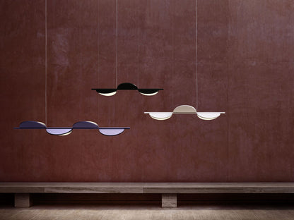 Suspension Almendra Linear de Patricia Urquiola - Flos-S3, L 128,6 × l 32,4 cm-Blanc cassé-The Woods Gallery