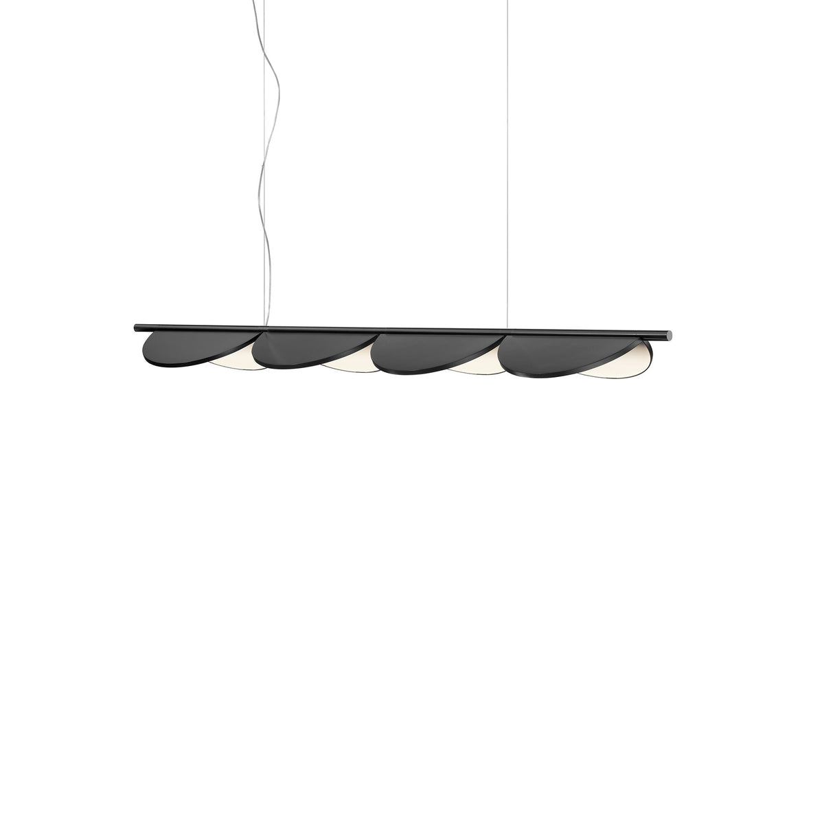 Suspension Almendra Linear de Patricia Urquiola - Flos-S4, L 166,5 × l 32,4 cm-Anthracite-The Woods Gallery