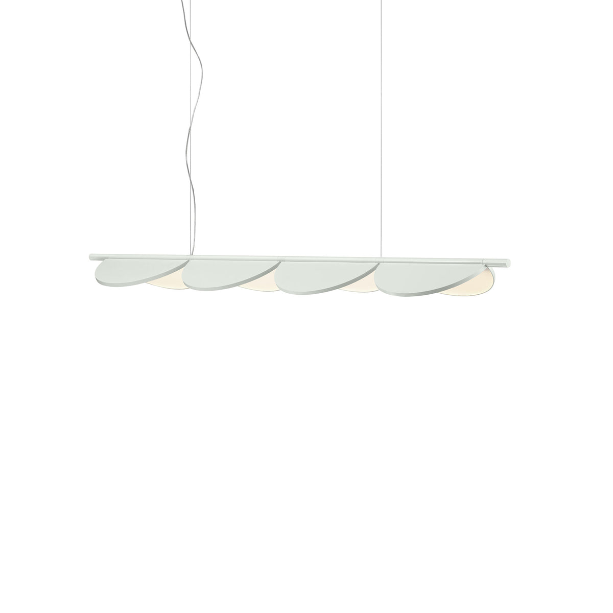 Suspension Almendra Linear de Patricia Urquiola - Flos-S4, L 166,5 × l 32,4 cm-Blanc cassé-The Woods Gallery