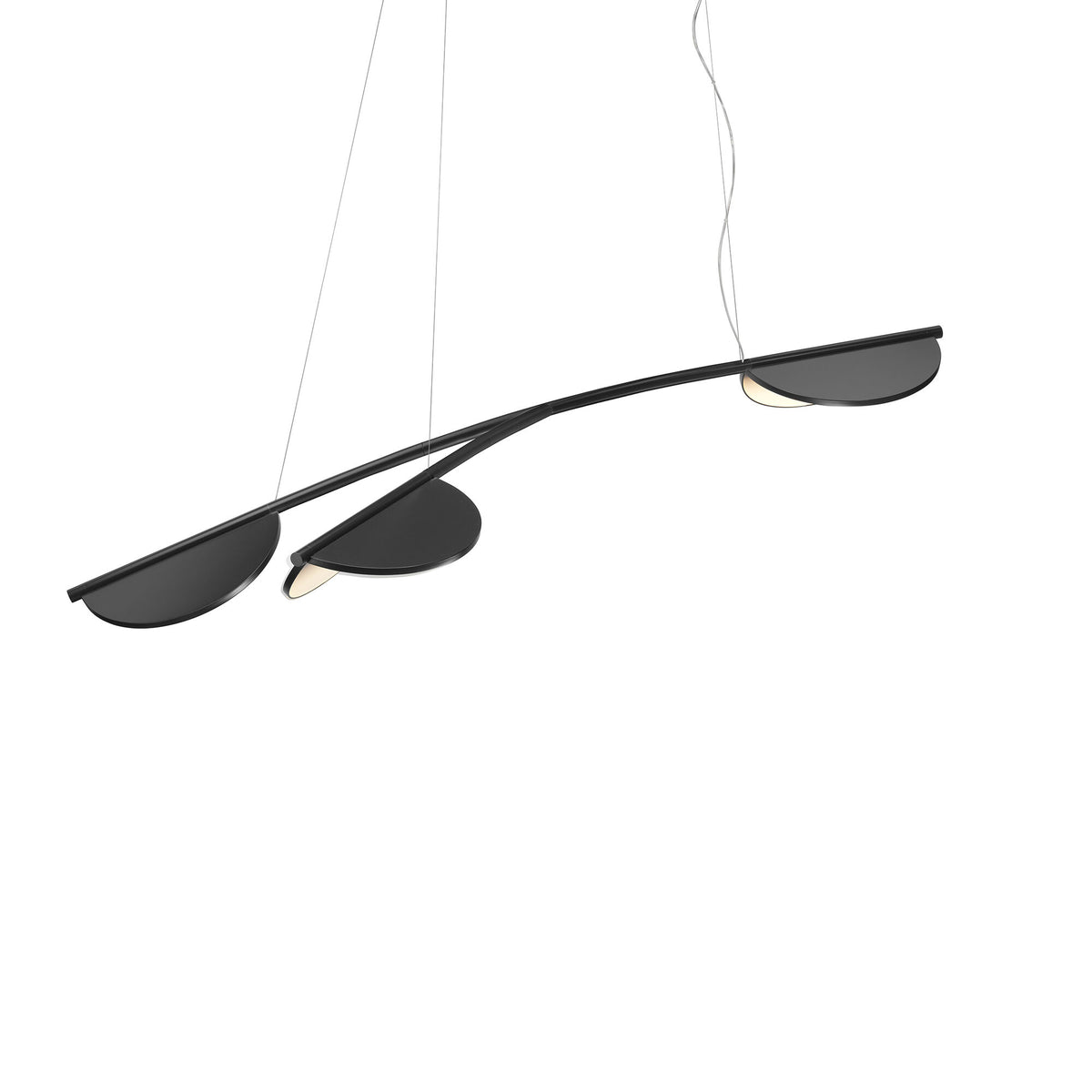 Suspension Almendra Organic de Patricia Urquiola - Flos-S3 Short, L 161,1 × l 76 cm-Anthracite-The Woods Gallery
