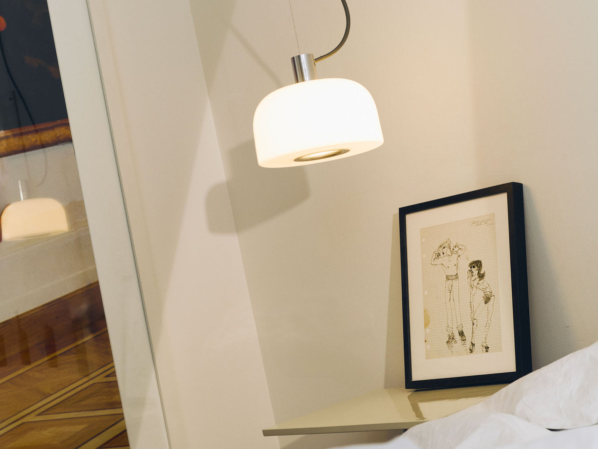 Suspension Bellhop Glass S1 de Barber &amp; Osgerby - Flos-Blanc-Sans ampoule-The Woods Gallery