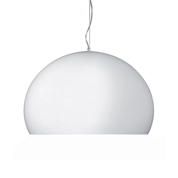 Suspension Big FL/Y Glossy Opaque de Ferruccio Laviani - Kartell-Blanc mat-The Woods Gallery