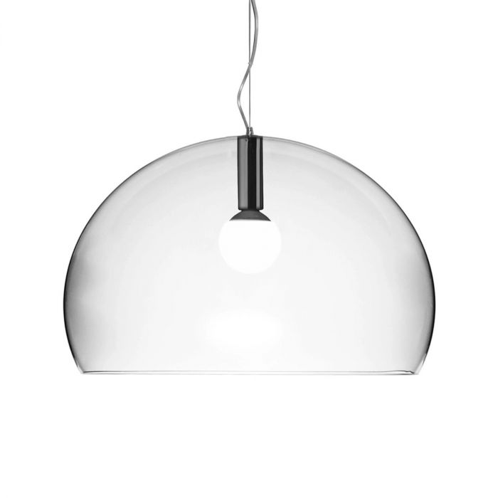 Suspension Big FL/Y Glossy Opaque de Ferruccio Laviani - Kartell-Blanc mat-The Woods Gallery