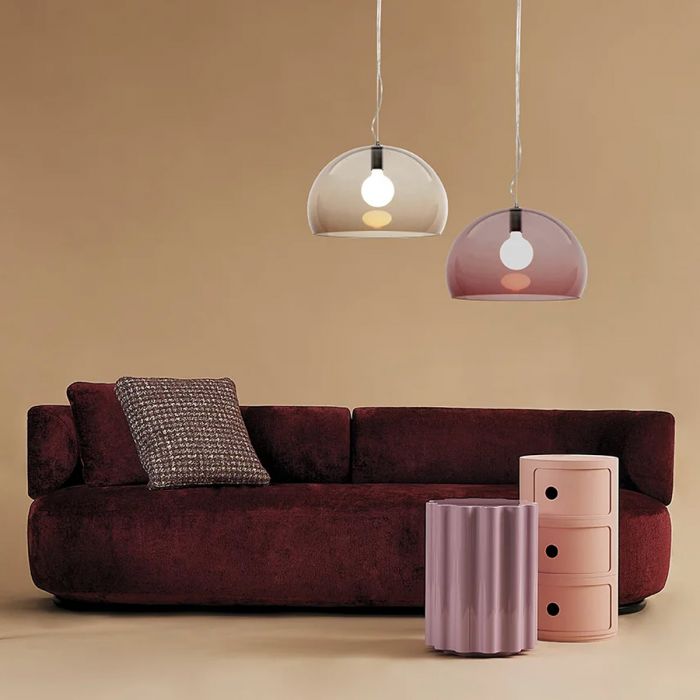 Suspension Big FL/Y Glossy Opaque de Ferruccio Laviani - Kartell-Blanc mat-The Woods Gallery