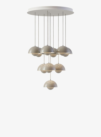 Suspension Flowerpot Chandelier VP1 - 10 pendants - &amp;Tradition-Beige gris-The Woods Gallery